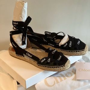 Chloe black lace-up Lauren espadrilles
